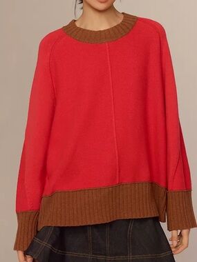 Anthropologie Maeve Chandler Crew-Neck Sweater